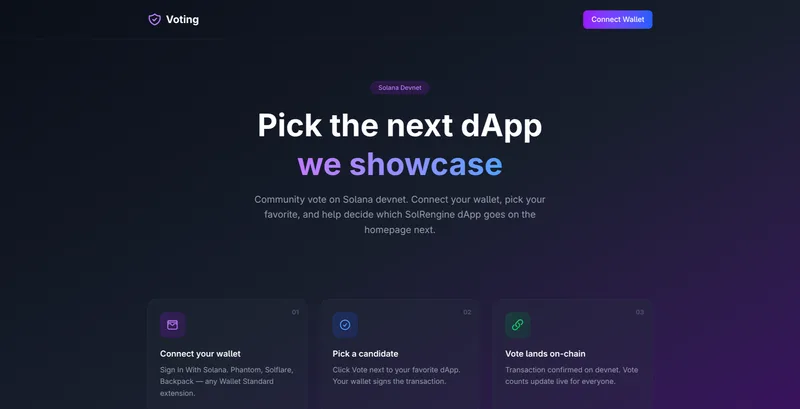 Voting — On-chain voting dApp for Solana Bootcamp 2026